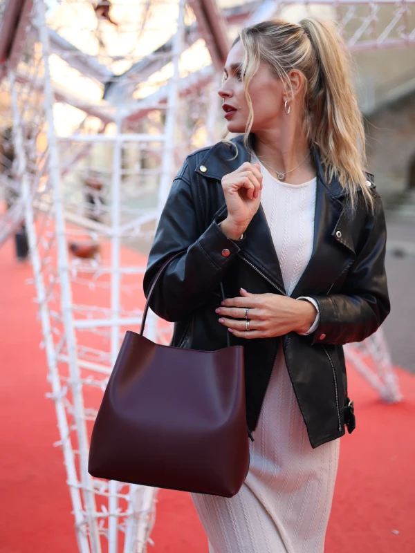 Сумка шопер з натуральної шкіри 