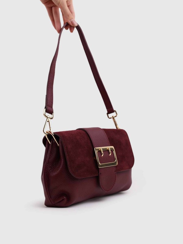 Сумка комбінована з натуральної шкіри, натуральної замши