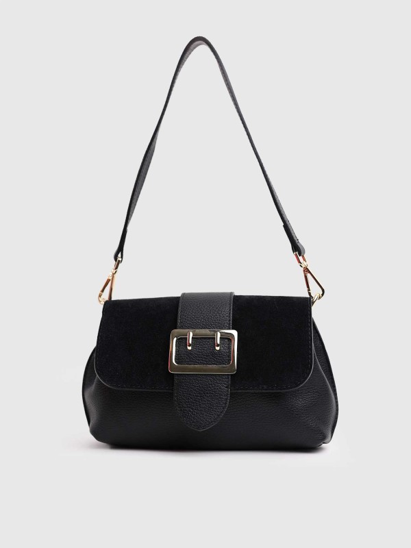 Сумка комбінована з натуральної шкіри, натуральної замши