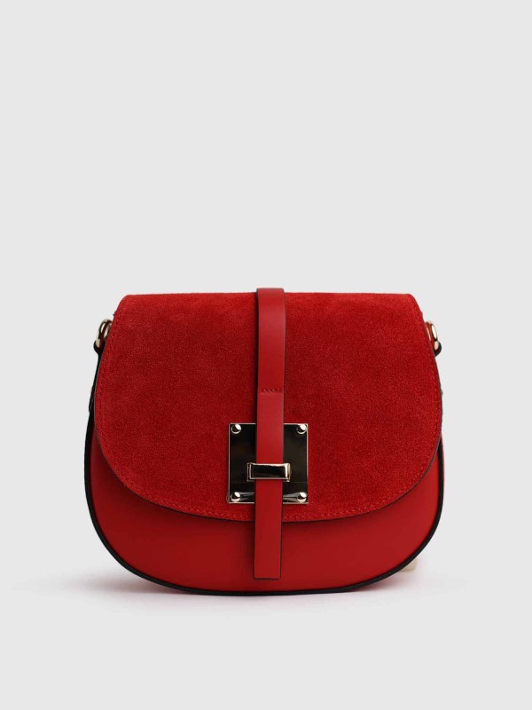 Сумка комбінована з натуральної шкіри, натуральної замши