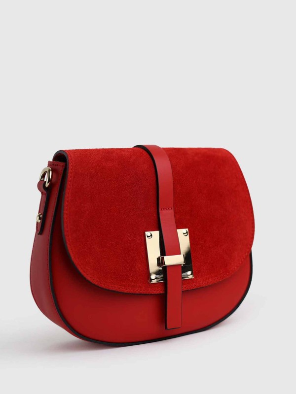 Сумка комбінована з натуральної шкіри, натуральної замши