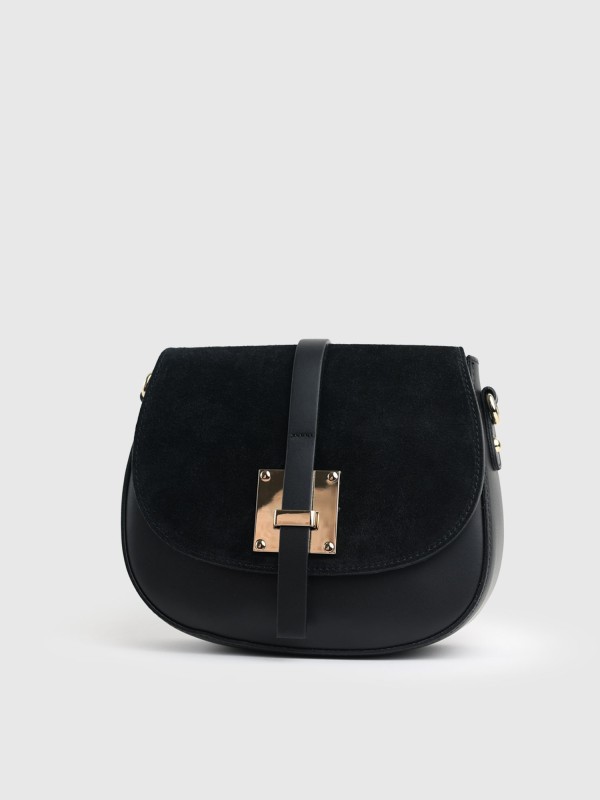 Сумка комбінована з натуральної шкіри, натуральної замши