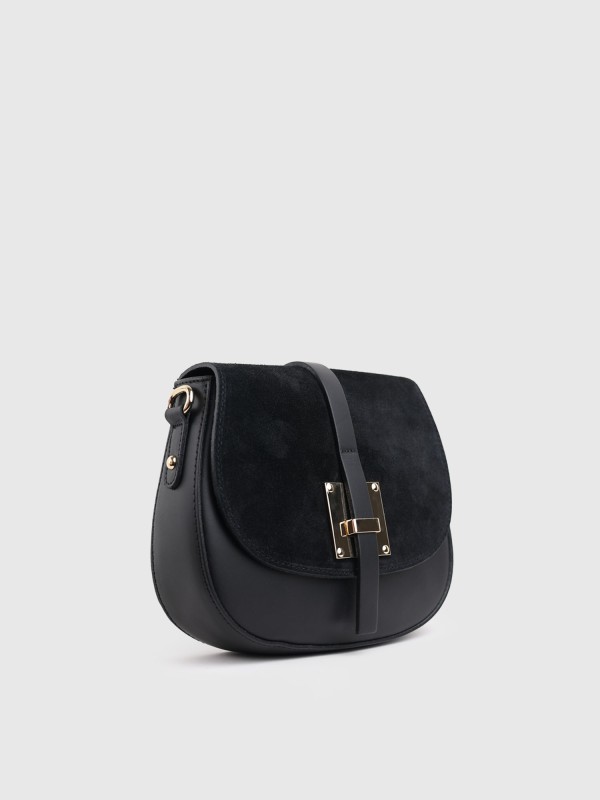 Сумка комбінована з натуральної шкіри, натуральної замши