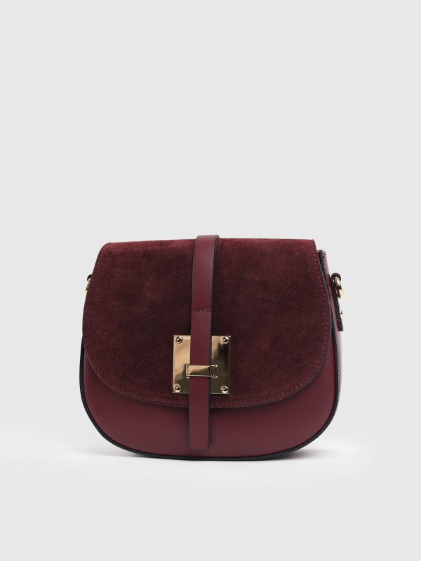 Сумка комбінована з натуральної шкіри, натуральної замши