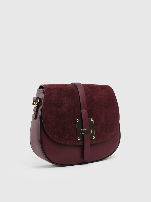 Сумка комбінована з натуральної шкіри, натуральної замши