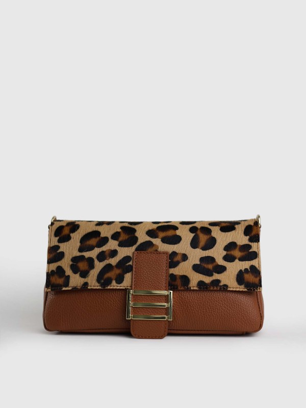 Сумка класична з натуральної шкіри комбінована