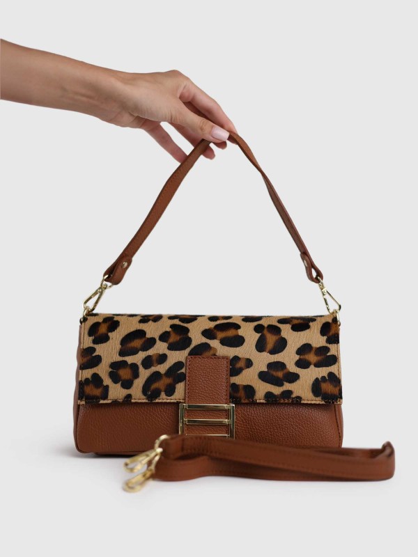 Сумка класична з натуральної шкіри комбінована