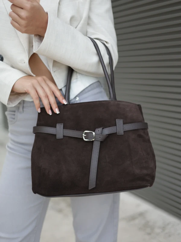 Сумка шопер з натуральної замші