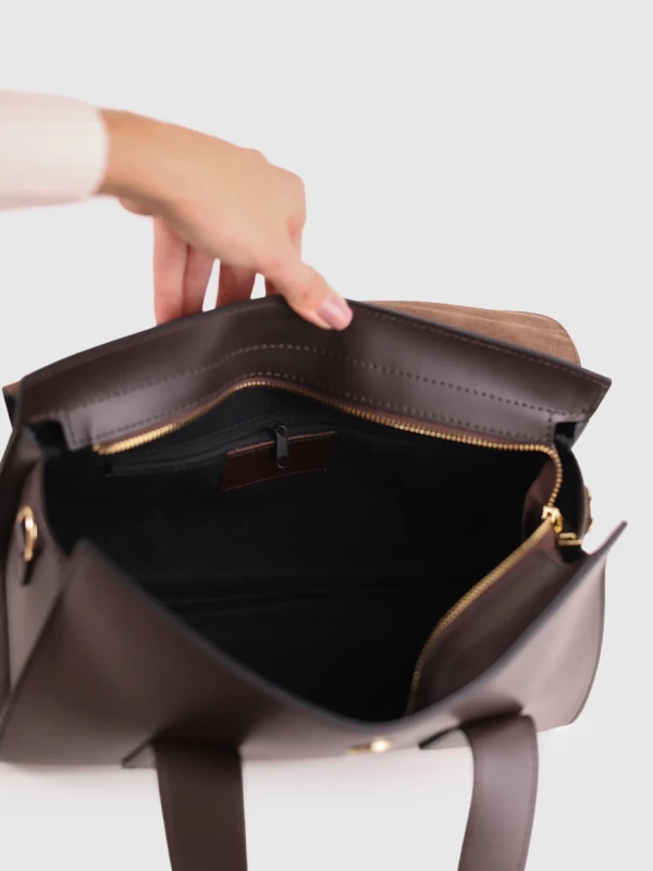 Жіноча сумка крос-боді з натуральної шкіри італійська класична коричнева.