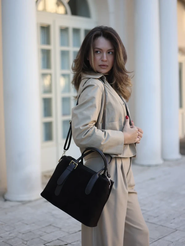 Сумка шопер з натуральної замші