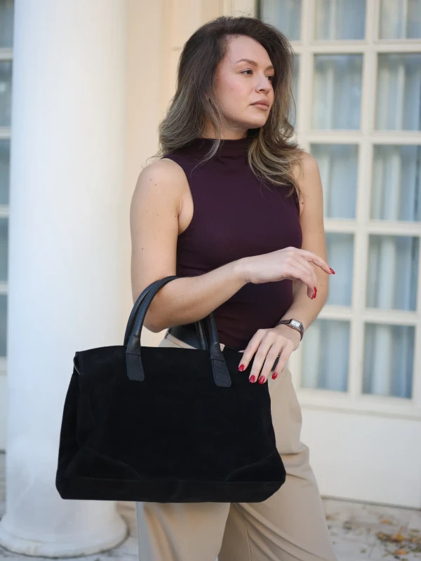 Сумка з натуральної замші