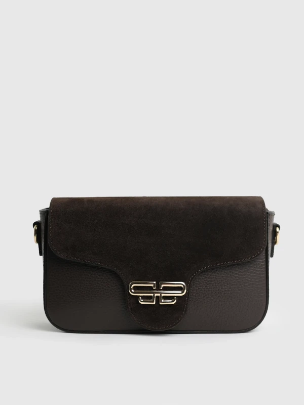 Сумка комбінована з натуральної шкіри, натуральної замши