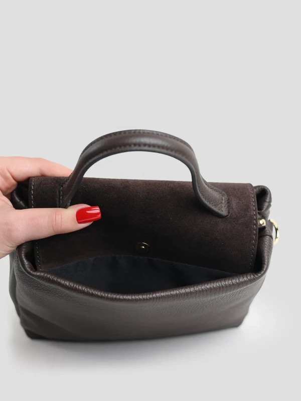 Сумка класична з натуральної шкіри, натуральної замши