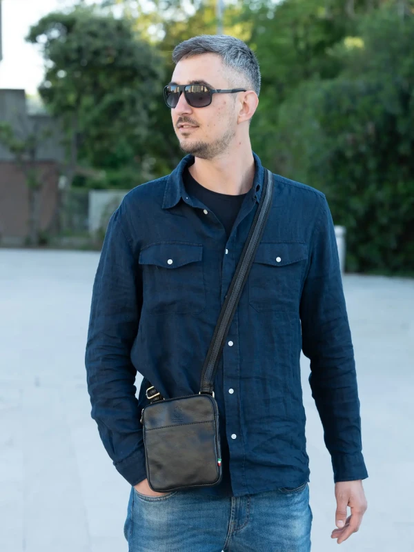 Сумка кросбоді з натуральної шкіри 